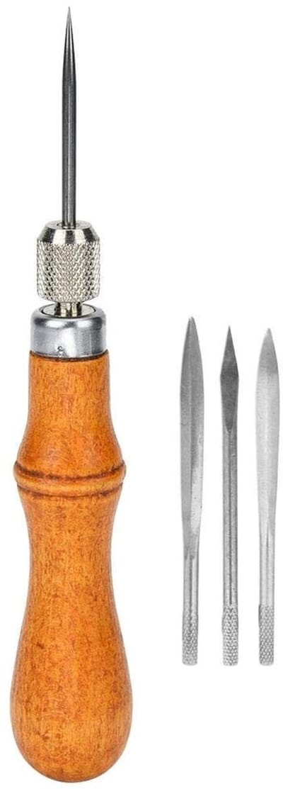 Dailygoods- Naaldhouder 4-in-1 - Multifunctionele Reparatieset - Professioneel Gebruik - Thuisgebruik - Gebruiksvriendelijk - Lederen Materialen