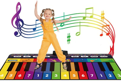 Gigantische Piano Mat voor Kinderen - 180 cm (6 ft) - 24 Toetsen - 8 Instrumenten & 10 Liedjes - Opneemfunctie & Muziekboekje - Muziekspeelgoed voor Meisjes & Jongens 3-10 Jaar