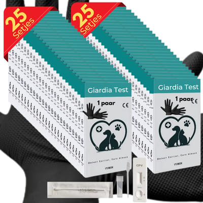 Maxenza Giardia Test Kit - Giardia Rapid Test - Giardia Snap Test - Giardia Ag Rapid Test - Giardia Test voor Honden en Katten - 50 Stuks - inclusief 50 paar handschoenen