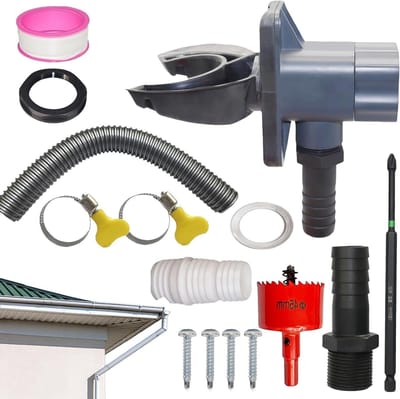 Regentonvulautomaat Kit - Wateropvang Systeem - Regenwater Verzamelen - Inclusief Vuilscherm - 70-110 mm - Uniek