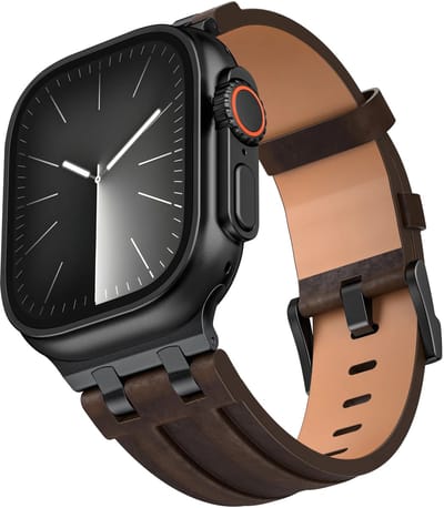Strap-it Luxury Leather Band Koffie – stijlvol hoogwaardig leren bandje – geschikt voor Apple Watch 6/7/8/9/10/11/SE/Ultra (44/45/46/49mm)