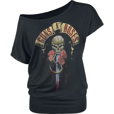 Guns N' Roses T-shirt - Dripping Dagger - S tot XXL - voor Vrouwen - zwart