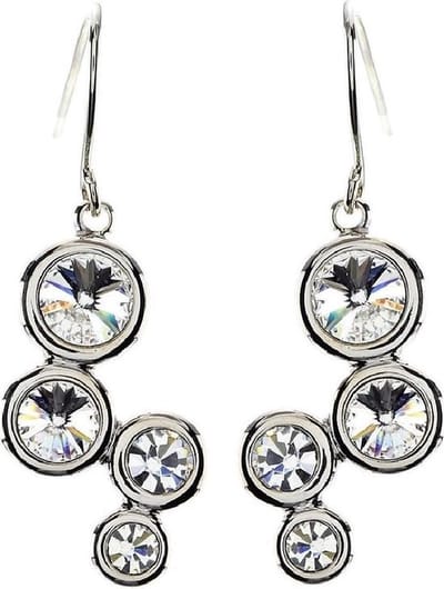 Behave - Oorbelhangers dames - Zilverkleur kristal - Avondstijl 4cm