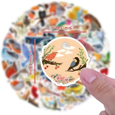 Kleurrijke waterdichte vogelstickers voor laptop, fiets en skateboard - 100 stuks voor kinderen en volwassenen