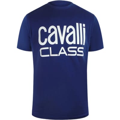 Cavalli Class Bold Brand Blauw T-shirt