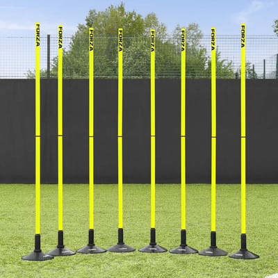 Voetbal Slalom Trainingsset - 34mm Dikke Palen met Houders | Ke擇baar in 100cm of 170cm Hoogte | Gele Oefenpalen