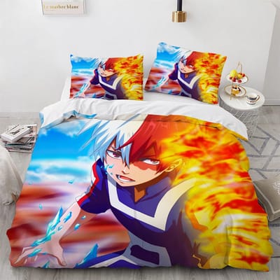 Nieuwe Anime My Hero Academy Beddengoed Set Anime Personages Dekbedovertrek 3D Cartoon Polyester Dekbedovertrek Queen King Size Kinderen Jongens 200x200cm 3pcs