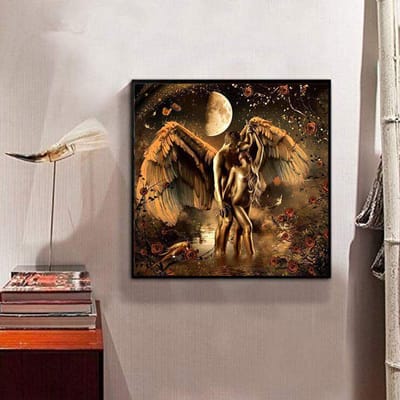Diamond Painting Angel Lovers Foto van Steentjes Diamond Mozaïek Home Decor Diamond Borduren 30x30CM black