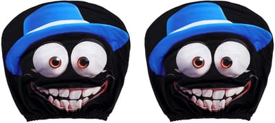 Dailygoods- Hoofdsteunhoezen Set - Grappige Cartoon Ontwerpen - Universele Hoofdsteunbeschermer - Polyester - 2 Stuks - 26,5x26x1cm - Autostoelhoezen