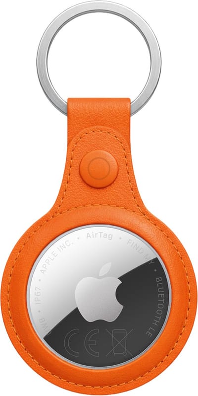 Hoesje Geschikt voor Apple AirTag 2-Sleutelhanger Leer Hoesje Leder Look - Hoesje Geschikt voor Apple AirTag 2e generatie Hanger Sleutelhanger Hoesje - Oranje