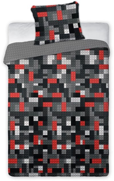 DREAMEE Dekbedovertrek Lego stenen dark - 140 x 200 cm