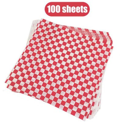 100 Stuks Fastfood Vetvrij Papier Pizza Oliepapier Vel Gefrituurd Voedsel Papier Liners Hamburger Verpakking Papier Ideaal voor Bakken Gebak Hoge Kwaliteit