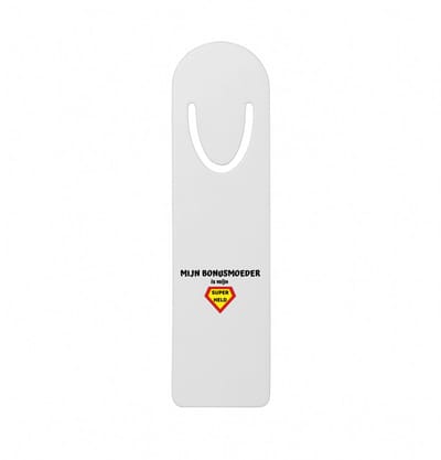 Hacebo® - mijn bonusmoeder is mijn superheld metalen boekenlegger - Mama - super bonusmoeder - Moeder cadeautjes - moederdag - verjaardag - geschenk - kado Bladwijzer boekenleggers - 12.7 cm x 3.2cm