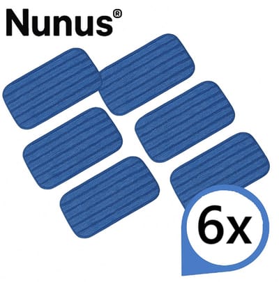 Nunu's® | Uitwasbare Vervangingsdoek 6x| Compatible met Swiffer Wetjet | Microvezeldoek | Mop cover | Reinigingspad Herbruikbaar | Navulling | Dweilpads voor hardhout | tegels | laminaat | Vinyl | Bamboe | Stof