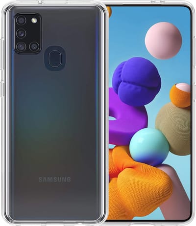 Hoesje - Geschikt voor Samsung Galaxy A21s - Sterk & Shockproof - Siliconen Case - Hoes Cover - Telefoonhoes - Transparant