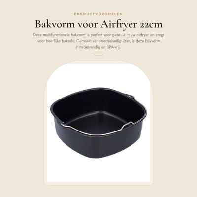 Dailygoods- Bakvorm Vaatwasmachinebestendig - Cakevorm 22 cm - Airfryer Accessoire - Voedselveilig Materiaal - Hittebestendig - Geschikt voor HD9925/HD9860/HD9905