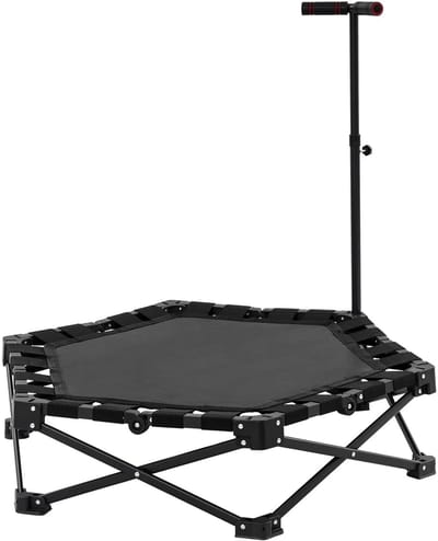 Yoin fitness trampoline - Trampoline - Mini trampoline - Opvouwbare trampoline - Verstelbaar stuur - Rebounder - Zwart - max 150kg