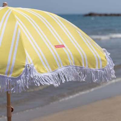Strandparasol outdoor parasol terrasparasol UPF 50+ 210 x 180 cm Geel