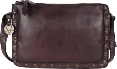 Echte Italiaanse Leren Boho Crossbody Schoudertas met Studs – Stijlvol, Duurzaam & Perfect voor Dagelijks Gebruik voor Dames