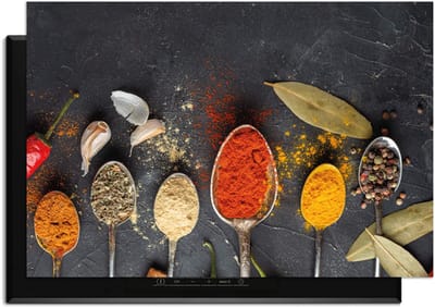 KitchenArt - Spice Essence – Inductie Beschermer - 78x52 cm - Kookplaat Beschermer - Luxe Afdekplaat Inductieplaat - Anti-slip & Oprolbaar - Beschermmat Inductiekookplaat