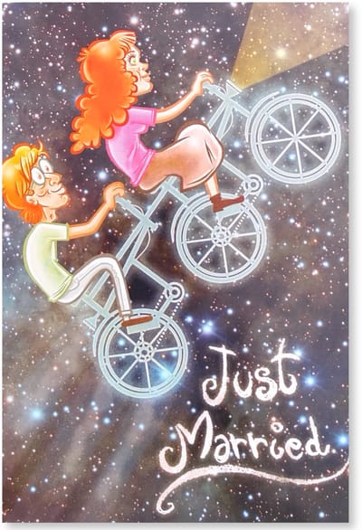 Just Married - Huwelijk kaart - Getrouwd Wenskaart - 12 x 17 cm - gevouwen kaart Inclusief envelop