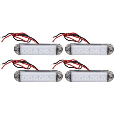 4 PCS Feux de Gabarit Latéraux LED Intérieurs 12V Matériau PC Stable Convient pour Camping-cars Bateaux Yachts white