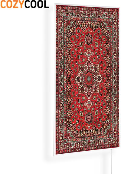 Infraroodpaneel met afbeelding | Traditioneel oud rood Perzisch tapijt | 1200 Watt | Witte lijst | Infrarood verwarmingspaneel | Infrarood paneel | Infrarood verwarming