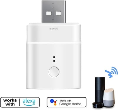 DrPhone SON1 – Slimme USB Adapter – Voice Control met Alexa & Google Home – Eenvoudig Slimme Apparaten Bedienen – Wit