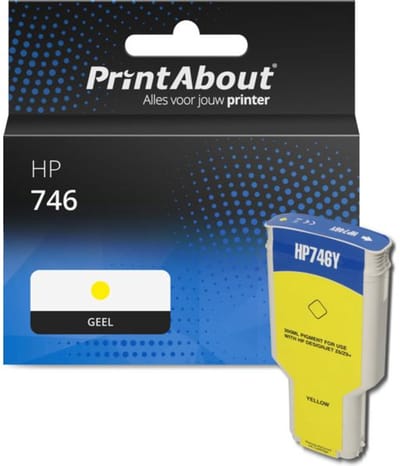 PrintAbout huismerk Inktcartridge 746 (P2V79A) Geel Geschikt voor HP