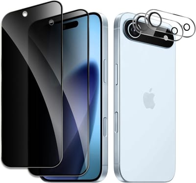 Privacy screenprotector Geschikt voor iPhone Air screenprotector Privacy Met iPhone Air camera lens - Complete bescherming voor iPhone Air – scherm en camera in één set - 2X