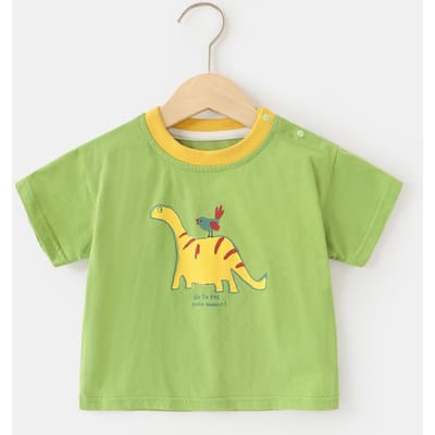 Babykleding Casual T-shirts met korte mouwen Zomerkleding Jongens Meisjes Baby Kinderen Kinderen Zomer Tops met halve mouwen 120cm beige
