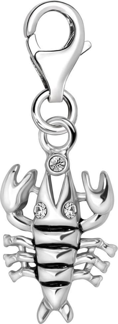 Quiges – 925 - Zilver – Charm - Bedel - Hanger - Kreeft - met – sterling - zilver - karabijnslot - geschikt - voor - Bedelarmband HC323