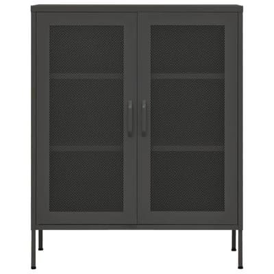 vidaXL - Opbergkast - 80x35x101,5 - cm - staal - antracietkleurig