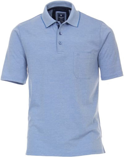 Redmond regular fit poloshirt - midden blauw melange