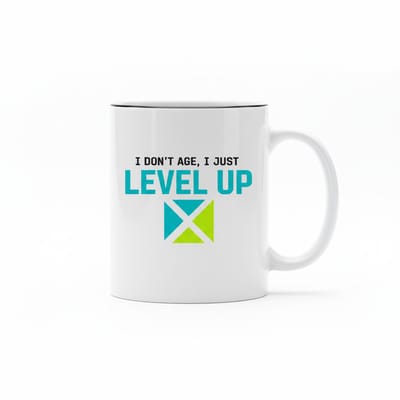 “I Don’t Age, I Just Level Up” Mok 330 ml – Gamer Level-Up Beker – Grappig Verjaardag & Gaming Cadeau voor Mannen, Vrouwen & Tieners