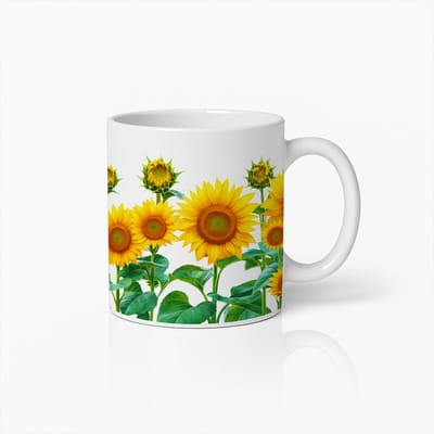 Vrolijke Zonnebloem Koffiemok – Bloemrijk Design Keramische Theebeker