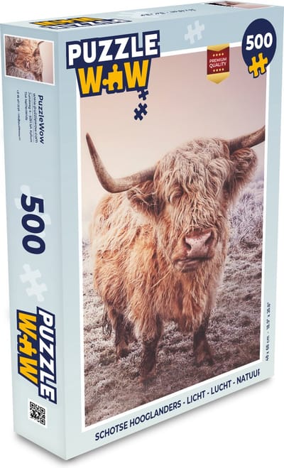 Puzzel Schotse hooglanders - Licht - Lucht - Natuur - Legpuzzel - Puzzel 500 stukjes
