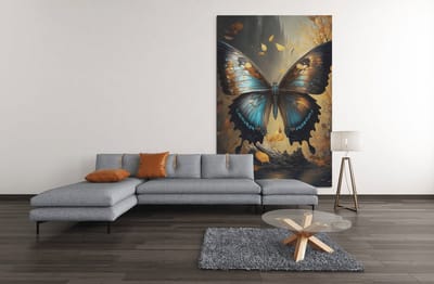 Canvas Schilderij - Vlinder - Kleurrijk - Wanddecoratie - 60x40x2 cm