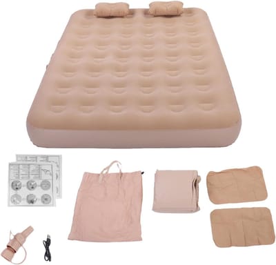 Zelfopblazend Tweelingmatras - Luchtbed met pomp - Kamperen en logeren - Ingebouwde snelle pomp - Twin formaat - Grijs