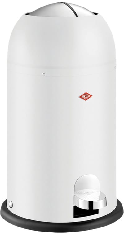 WESCO Kickmaster Junior Prullenbak | Pedaalemmer | 12 Liter | Metaal - Mat wit | Afvalemmer