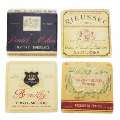 Onderzetters Vintage – Geel/Rood – Set van 4 – 10×10 cm – Praktisch & Decoratief