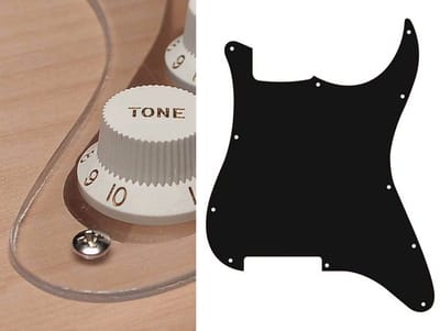 Boston ST-100-TR pickguard, Stallion, no holes (only screw holes), 1 ply, p.c.transparent