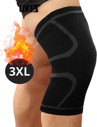 Nivard Kniebrace - Sportbrace Knie - Knee Sleeves - Knee Sleeves Powerlifting - Compressie Knie Brace - Knee Wraps - Knee Support - Dames - Heren - Comfortabel - Grijs - Maat XXXL
