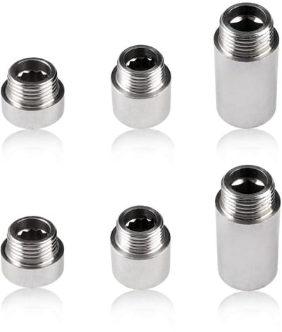 Dailygoods- Douchekop Verlengstuk 6 Stuks - Verstelbare Beugel - Roestvrij Staal - Draadverbinding - Doucheverlenging - 1/2 Inch - Douchekop Verlengbuis
