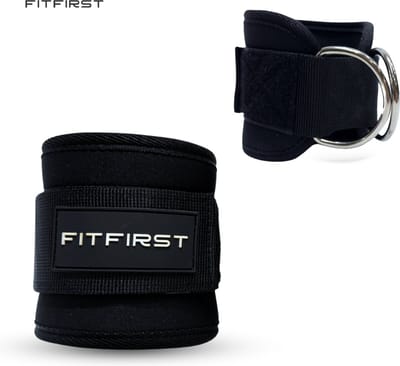 FitFirst Ankle Straps Met Extra Padding | Enkel Straps Met D Ringen Voor Meer Comfort| Fitness Enkelband | Fitness en Krachttraining Enkelband