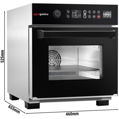 GGM Gastro Speedofen - 3,4 kW - Edelstahl - inkl. Temperaturfühler, Pizzablech, Antihaft-Korb  80% schnelleres Garen