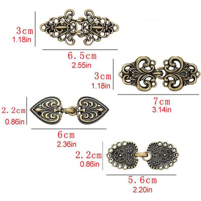 4 Pièces Vintage Pince Tourbillon pour Pull Rétro Fermoir Col Châle Cape Manteau Clips Cardigan Broche Clip pour Robe Chemise Fille black