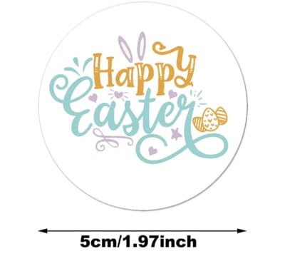 48 stickers happy EASTER - vrolijk pasen - engels - sluitzegel - cadeausticker - leuk inpakken