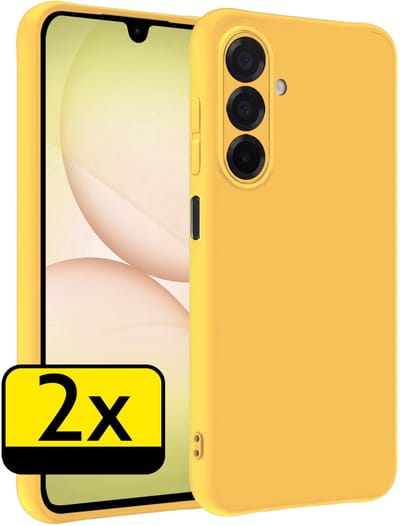 Hoesje - 2 Stuks - Geschikt voor Samsung Galaxy A17 - Sterk & Shockproof - Case Siliconen - Back Cover - Telefoon Hoes - Telefoonhoesjes - Geel