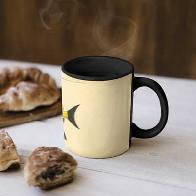 Magische Mok - Foto op Warmte Mokken - Koffiemok - Vis - Sierlijk - Rugvin - Geel - Magic Mok - Beker - 350 ML - Theemok